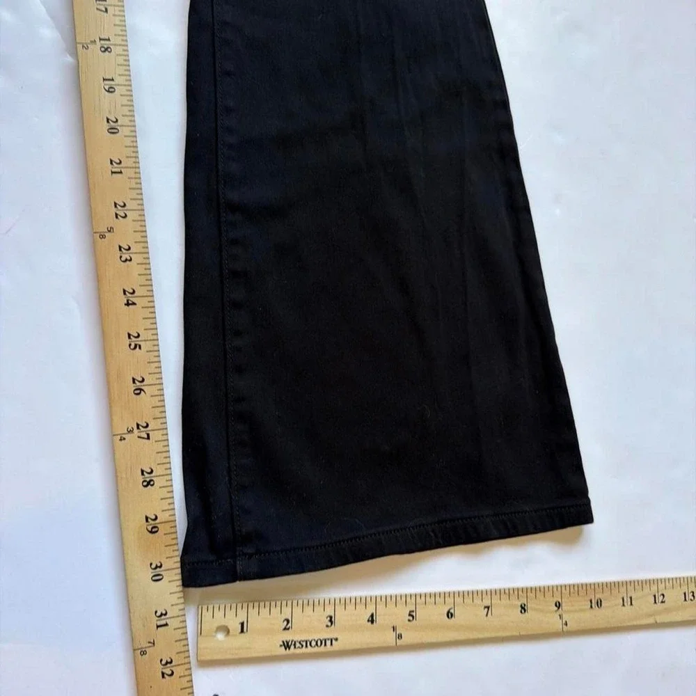 Michael Kors Black Flare Trouser Jeans Gold Double Button Y2K Mcbling Size 8